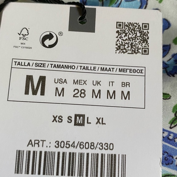 NWT. Zara Blue Patchwork Print Wrap-Around Jumpsuit - Picture 7 of 9